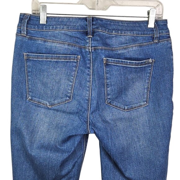 White House Black Market Jeans The Skinny Ankle Embellished Mid Rise Blue Size 6 - Picture 4 of 11